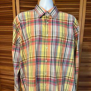 NWT ALAN FLUSSER MEN'S SZ XL LS COTTON PLAID DRESS SHIRT